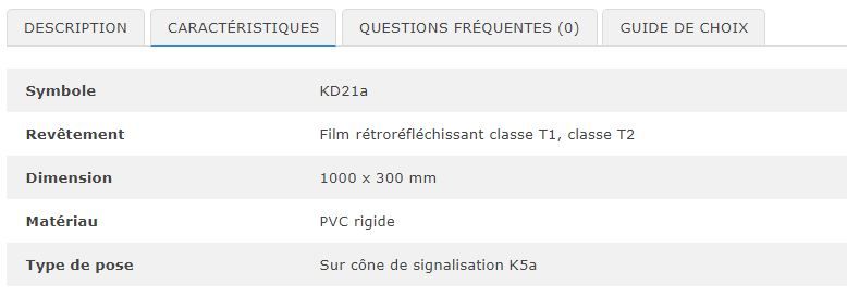 26946 - Panneau de chantier KD21a gauche - PVC rigide pour cône de signalisation - 1000 x 300 mm_1
