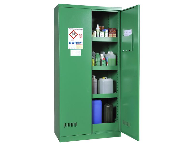 Armoire phytosanitaire - 2 portes - stockage sécurisé avec rétention totale 122 L - 195x95x50 cm_1