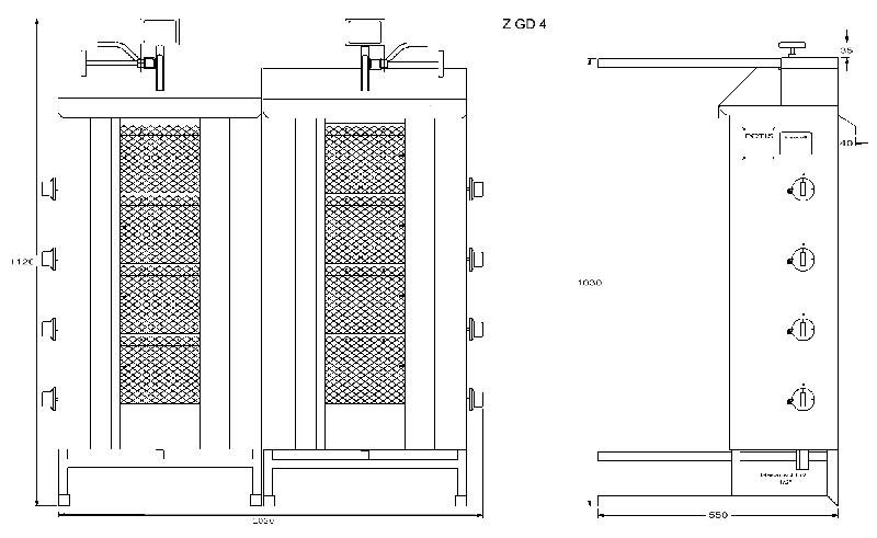 Machine à kebab gaz double POTIS Z GD4_1