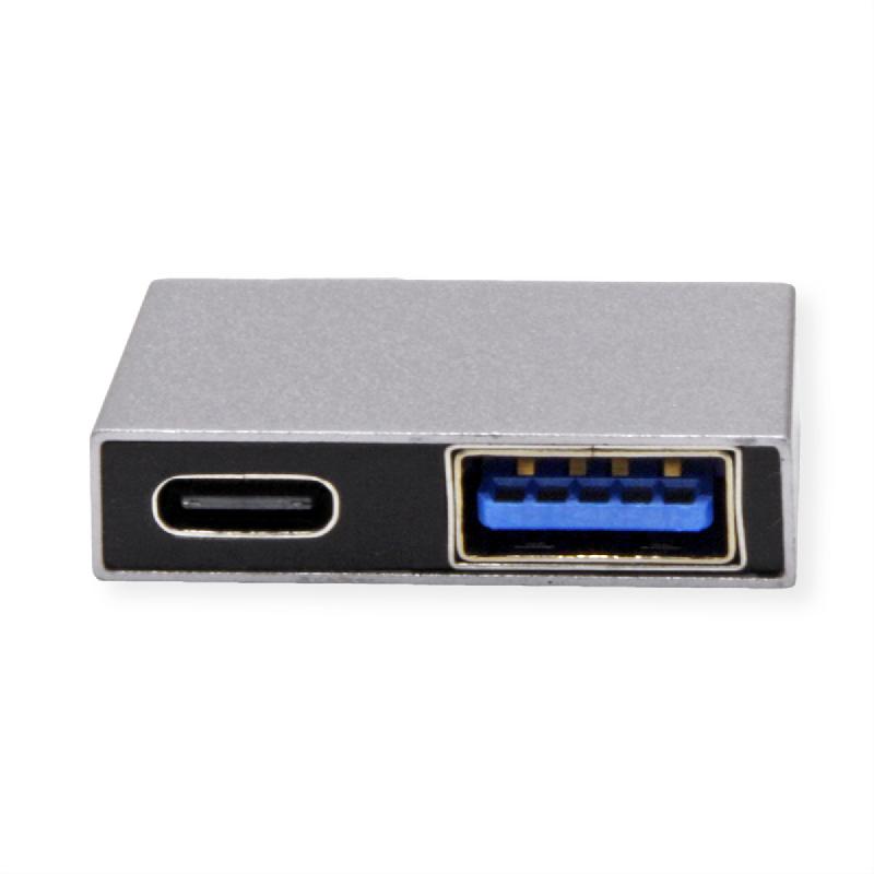 Roline adaptateur usb 3.2 gen 2, 2x usb type c - 1x usb type a + 1x usb c, m/f, argent_1