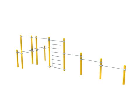 Station Gymnastique - HER-06 avec barres à différentes hauteurs, espalier et barres parallèles_1