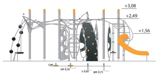 Structure multi-jeux Agito Crystal gris - 5 à 12 ans - 8002216 - Hags - Fondation à enterrer_1