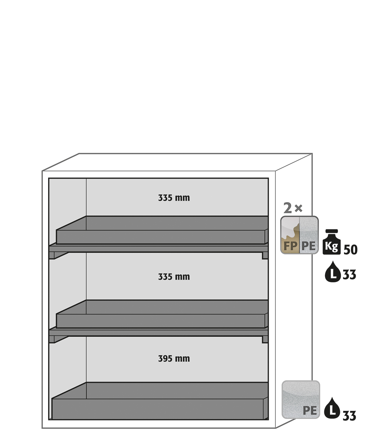 Armoire de sécurité anti-feu S-CLASSIC-90 modèle S90.129.120.WDAS - Réf 30122-001-30165 - Type 90 conforme NF EN 14470-1_1