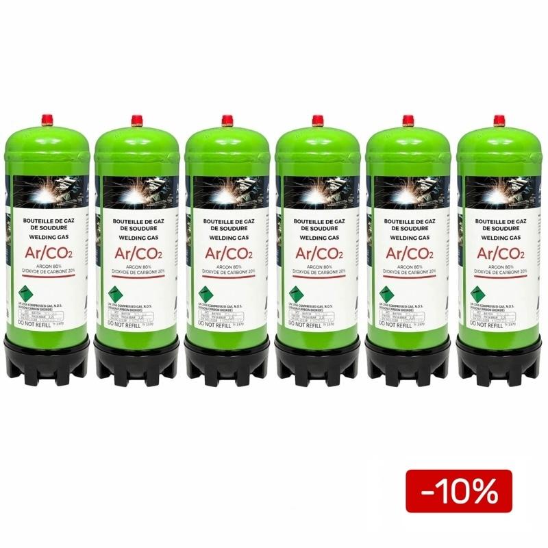 Bouteille de gaz jetable ARGON CO2 - 2,2 Litres - MAG ACIER/INOX_1
