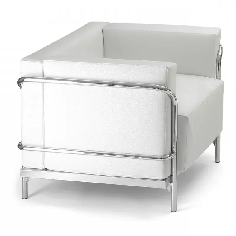 Canapé d'accueil en cuir noir ou blanc 1 place So Teramo - L01_1