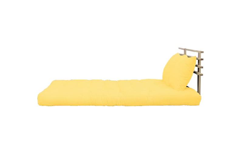 Canapé lit futon Shin Sano jaune - Pin massif - Couchage 140x200 cm - Marque KARUP_1