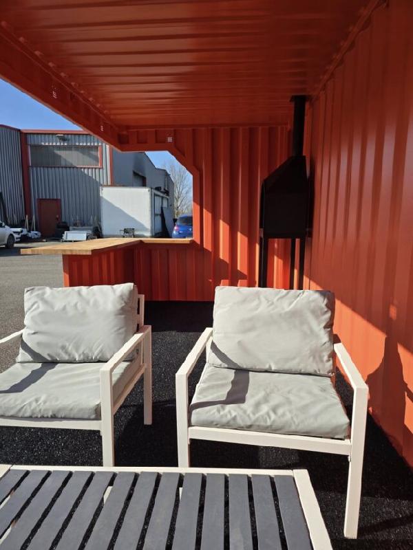 Container Cuisine d'été / Poolhouse 20 pieds - Acier Corten - Modulable et Résistant aux Intempéries_1