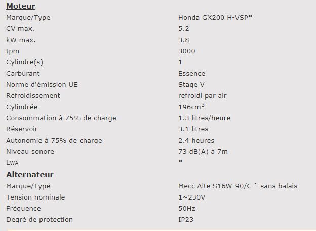 EP3300-EN1 - SA0990300 - Groupe électrogène Europower - 3 kVA max - 230V_1