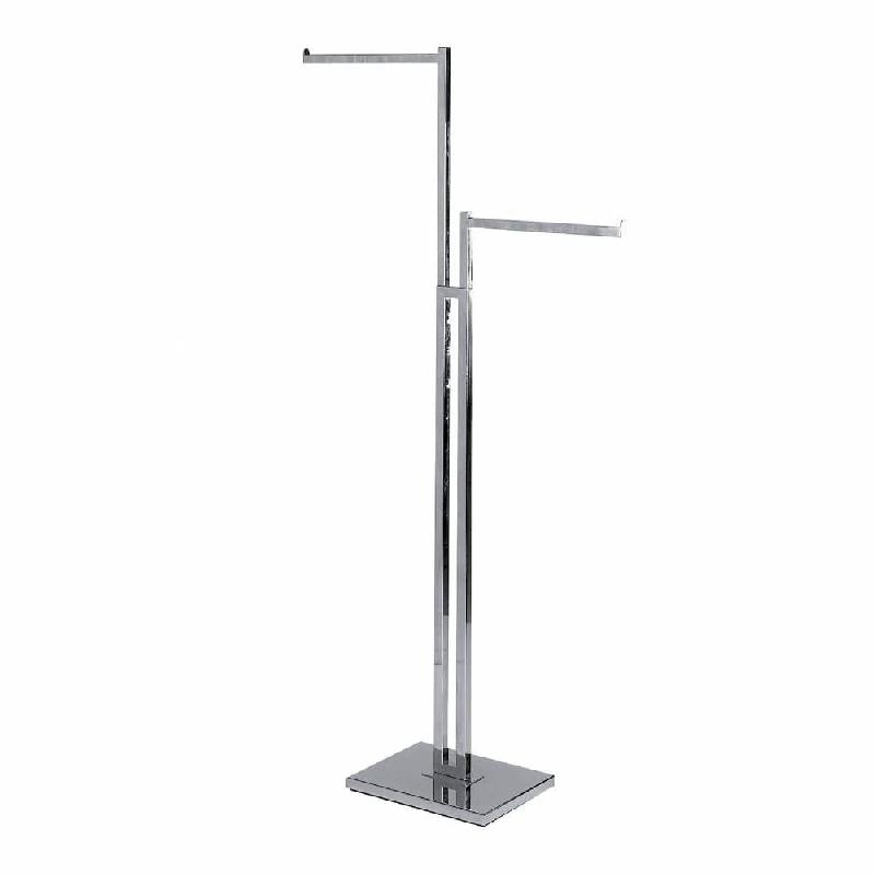 Portant 2 Branches Chromé sur Vérin - Structure modulable et compacte, hauteur 115cm, supporte jusqu'à 14kg_1