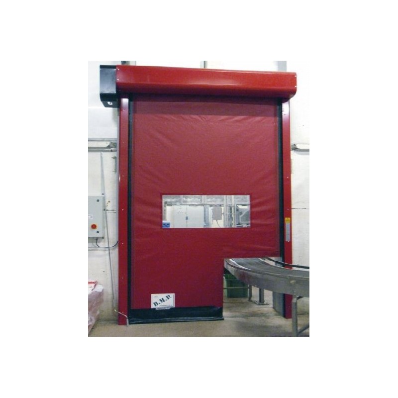 Porte rapide souple à enroulement - utilisation intérieure - 8000 x 8000 mm - structure en acier galvanisé_1