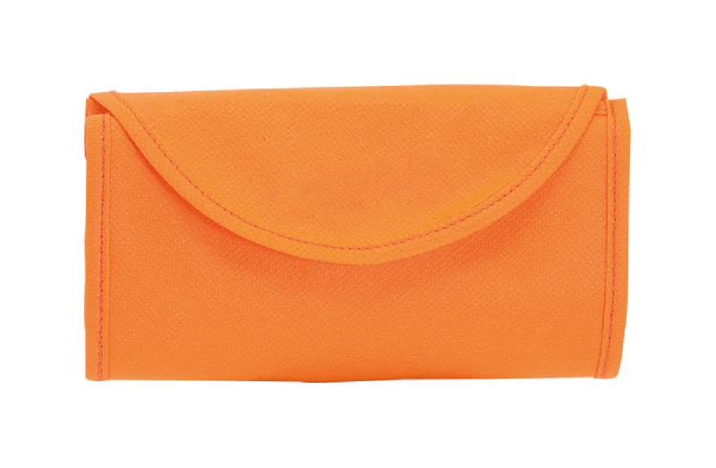 Sac shopping pliable - Non-woven, 70 g/m² - Couleur orange - Taille pliée 185×87 mm_1