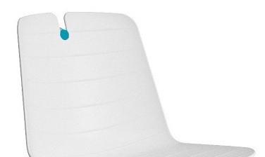 Chaise de réunion Mindy avec pied chromé. - Blanc_1