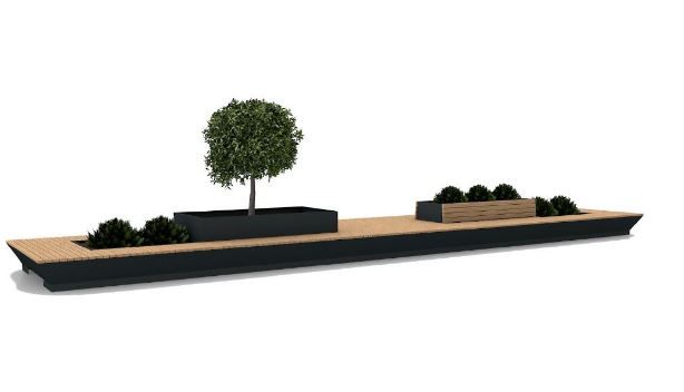 Jardinière modulaire Barka - personnalisable avec découpe laser - modules standards 2450mm x 2350mm_1