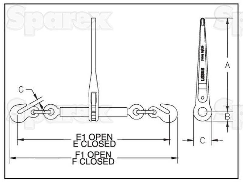 L140 R7 - Tendeur d'arrimage Crosby avec chaîne 8-10 mm - Modèle S.165000_1