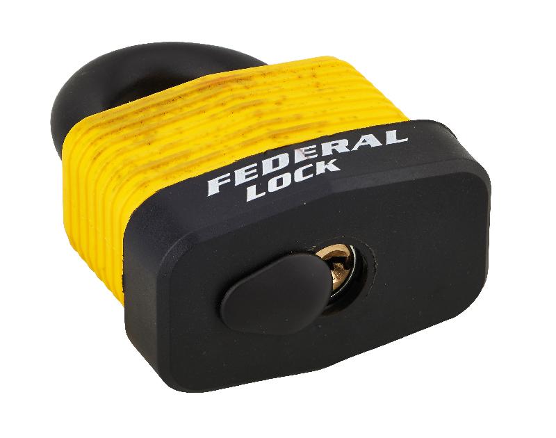 Cadenas à clé Bumper 54 mm jaune - corps acier zingué - anse cémentée - marque Thirard_1