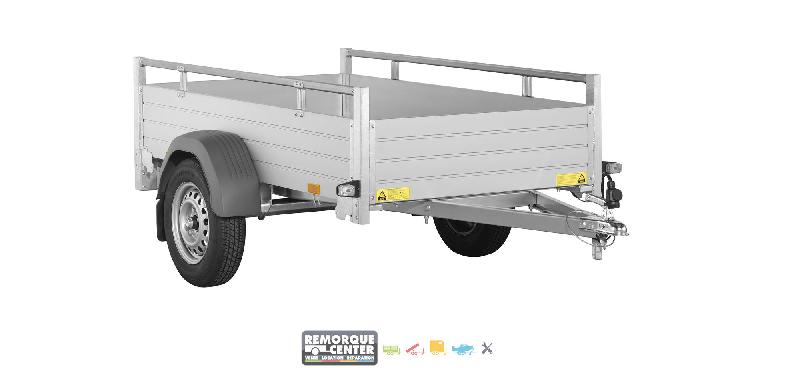 Remorque bagagère en aluminium - MCALU PRO - 1 essieu - PTAC : 500-750 Kg - 205 x 113 cm - Saris - Référence MCALU PRO DW150_1
