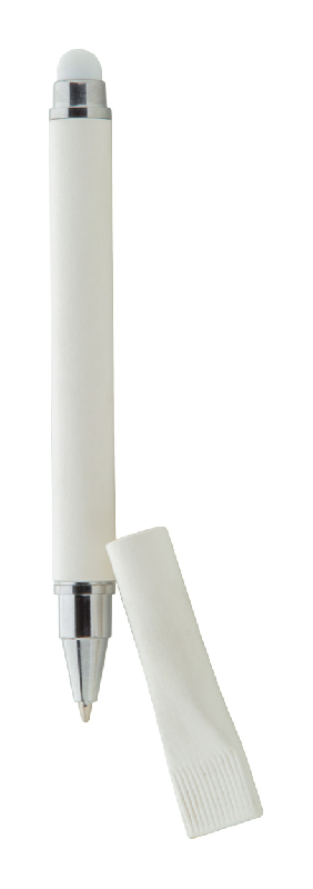 Stylo stylet à bille en papier recyclé - tactile avec capuchon assorti - encre bleue_1