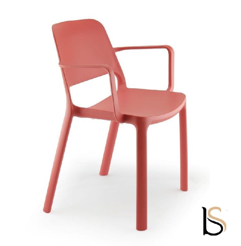 Fauteuil en polypropylène Maike - Sokoa - Rose corail_1