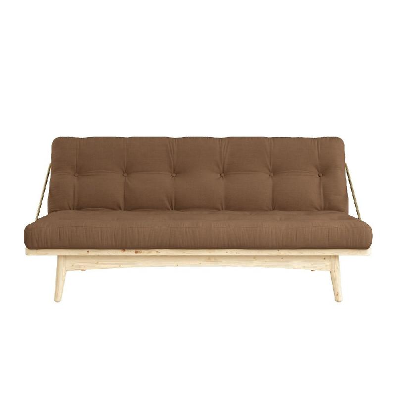 Banquette futon FOLK en pin massif - coloris mocca - couchage 130 x 190 cm - design scandinave_1