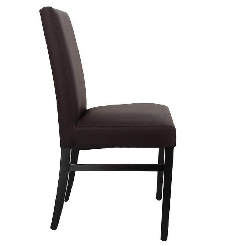 Chaise d'intérieur Séville en bois tapissée d'un simili cuir chocolat - par 2_1