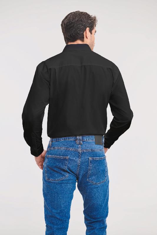 Chemise homme popeline pur coton - Manches longues - Réf: RU936M - Marque Russell_1