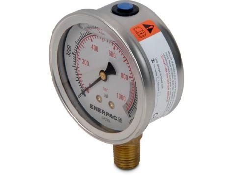 G2536L, Manomètre, 63 mm Face, Raccordement Vertical, Bain de glycérine, 1000 bar pression maximale_1