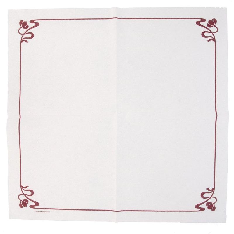 Serviette intissé blanc motif Rose 40x40cm - par 700_1