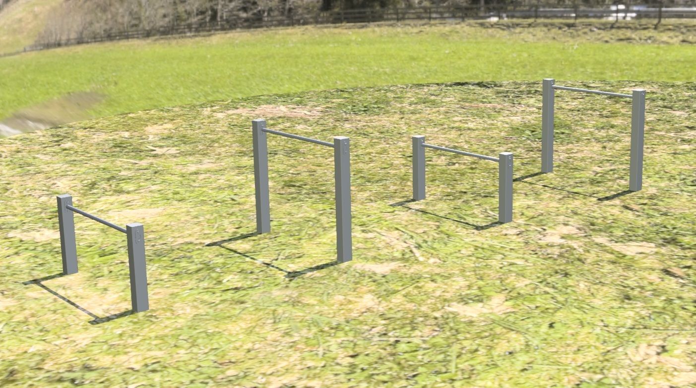 Station poutres dessus dessous - Référence SDESS - Acier inoxydable pour parcours sportif extérieur_1