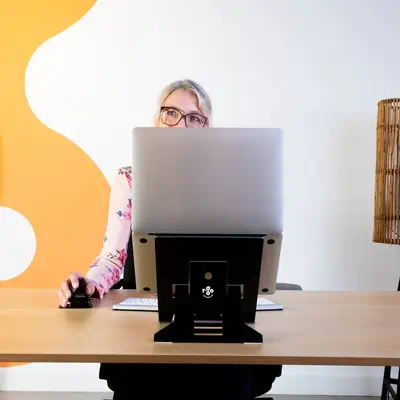 Support pour ordinateur portable R-Go Riser Document, ergonomique, pliable et réglable avec porte-do_1