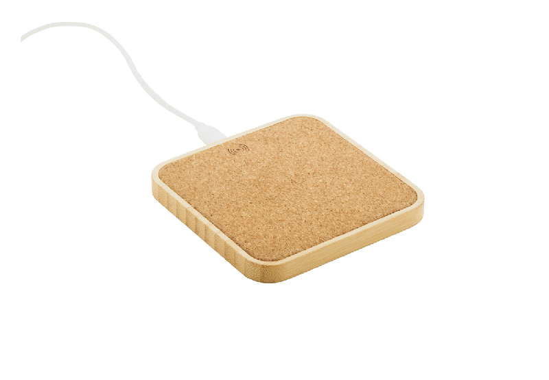 Chargeur sans fil rapide 15W en bambou et liège naturel - câble USB inclus_1