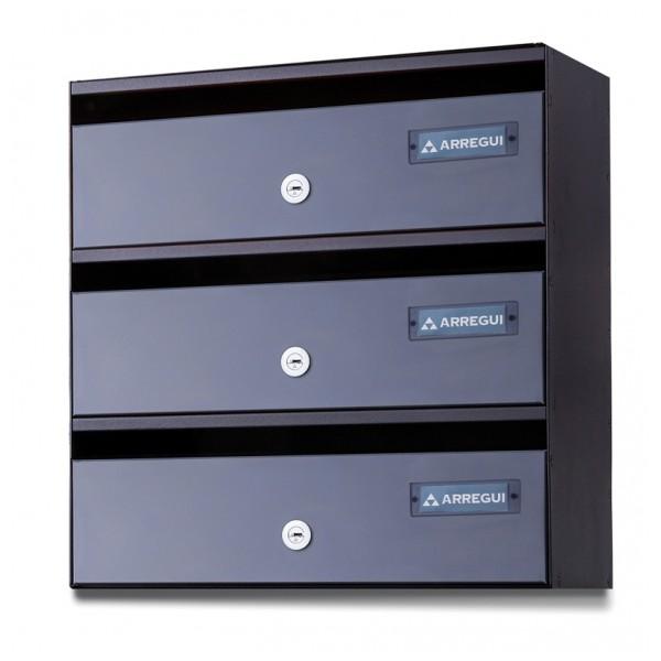 Boîtes aux lettres collectives Adapta H3800 - Arregui - intérieur, acier noir, montage rapide_1