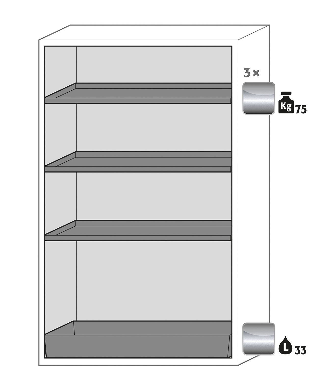 Armoire de sécurité S-CLASSIC-90 - Modèle S90.196.120.WDAS - Réf 30116-002-33722 - Type 90 avec portes battantes et serrure profilée_1