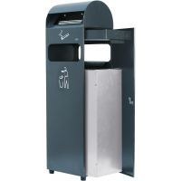 Réf: AT-0233-DGRY - Conteneur avec cendrier Probbax - 29 L / 3 L - acier galvanisé et finition époxy anti-UV_1