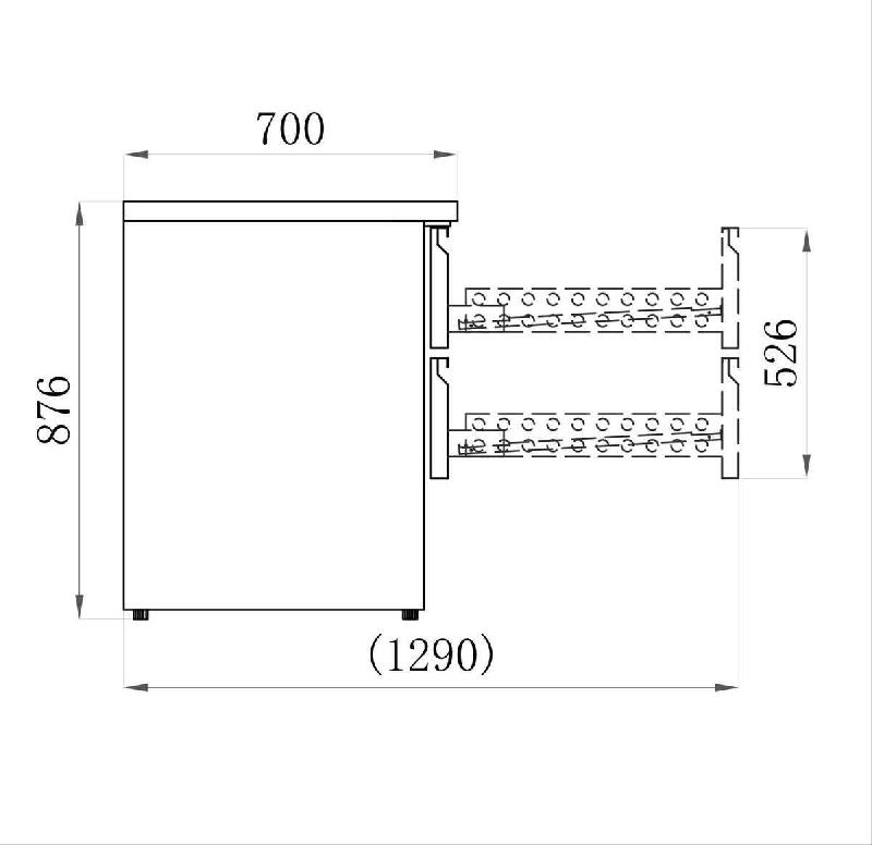 Saladette 4 tiroirs gn1/1  220 l int/ext inox AFI_1