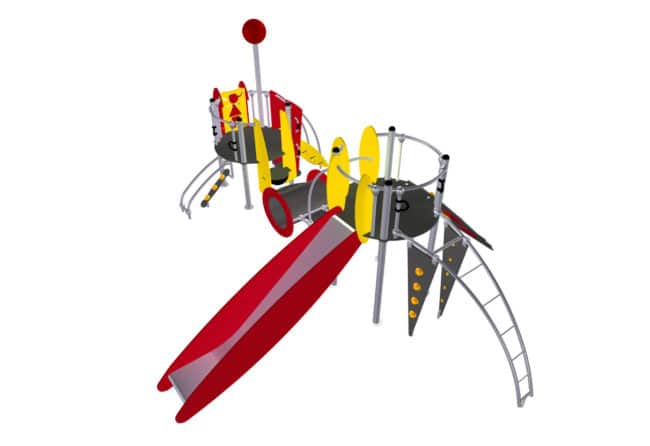 Structure multi-activités métallique Etnik Les Canaries - LD1EK0230 - Ludoparc - 2 tours - 2 à 8 ans_1