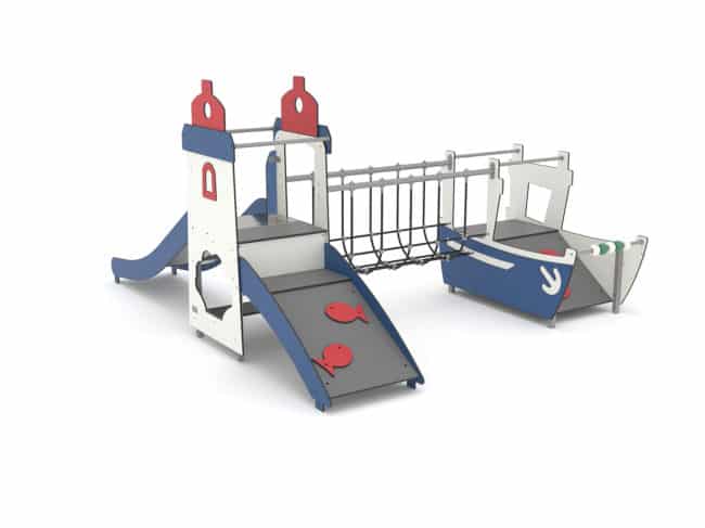 Structure multi-activités métallique mer - LD1MT21041 - Ludoparc - Pour enfants dès 1,5 ans - 20 places - Dimensions 350x290x180 cm_1