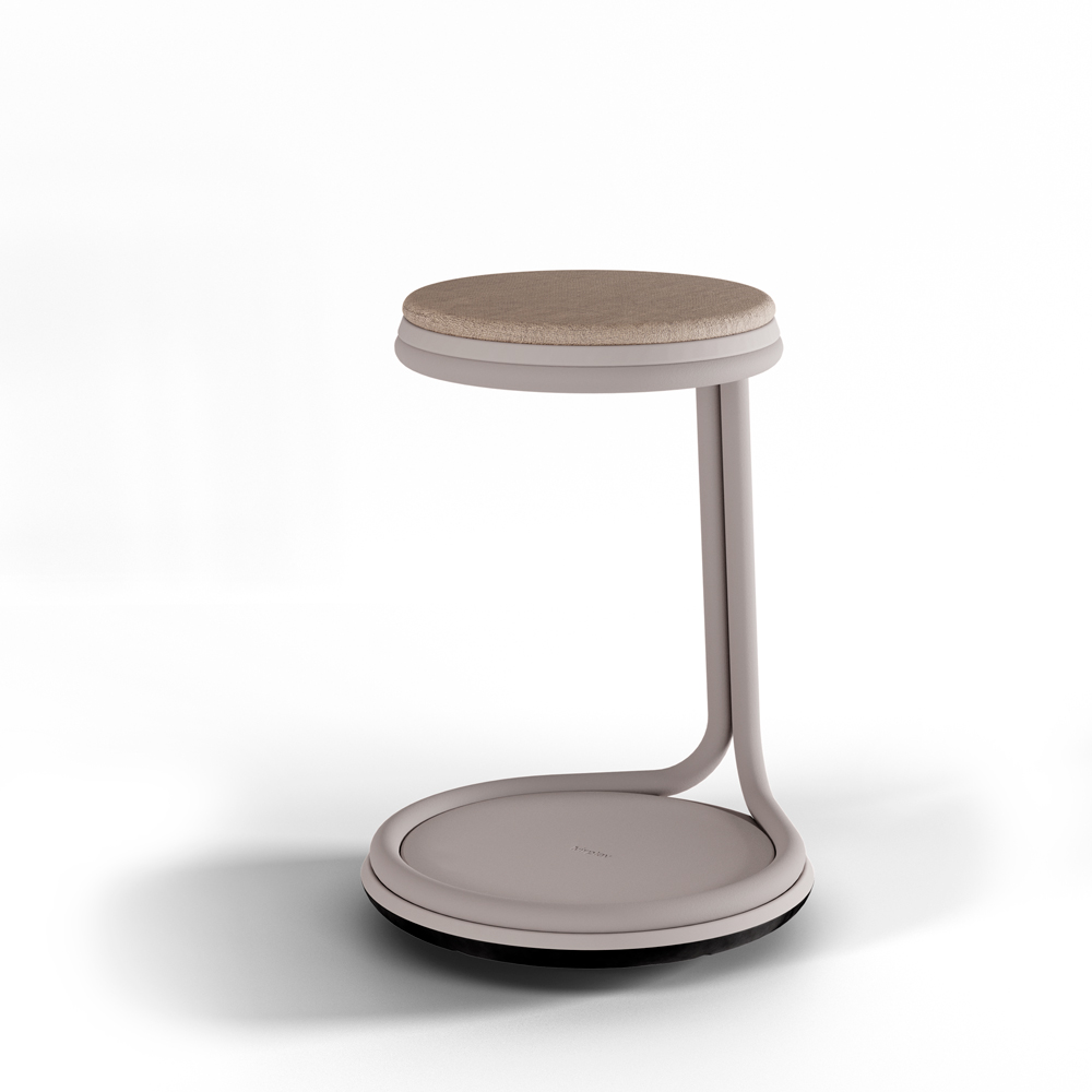 Tabouret d'école Jon - Base arrondie - Cadre en métal tubulaire peint - Siège rembourré_1