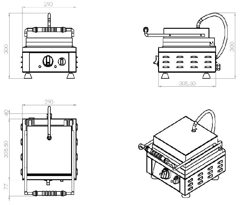 Appareil à gaufre l300 7491.0050 COMBISTEEL_1