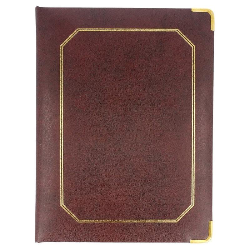 Calepin pour bloc addition cuir bordeaux 16,5x22,5cm_1