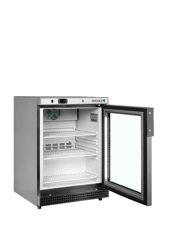 Congélateur vertical vitré UF200VSG (200 / 120L) Inox TEFCOLD_1