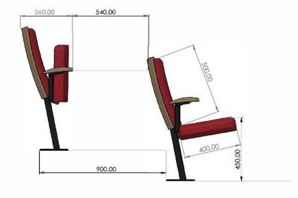 Fauteuil en mousse polyuréthane, épaisseur 70mm, emboîtable du dossier par glissière plastique  - tr70_1