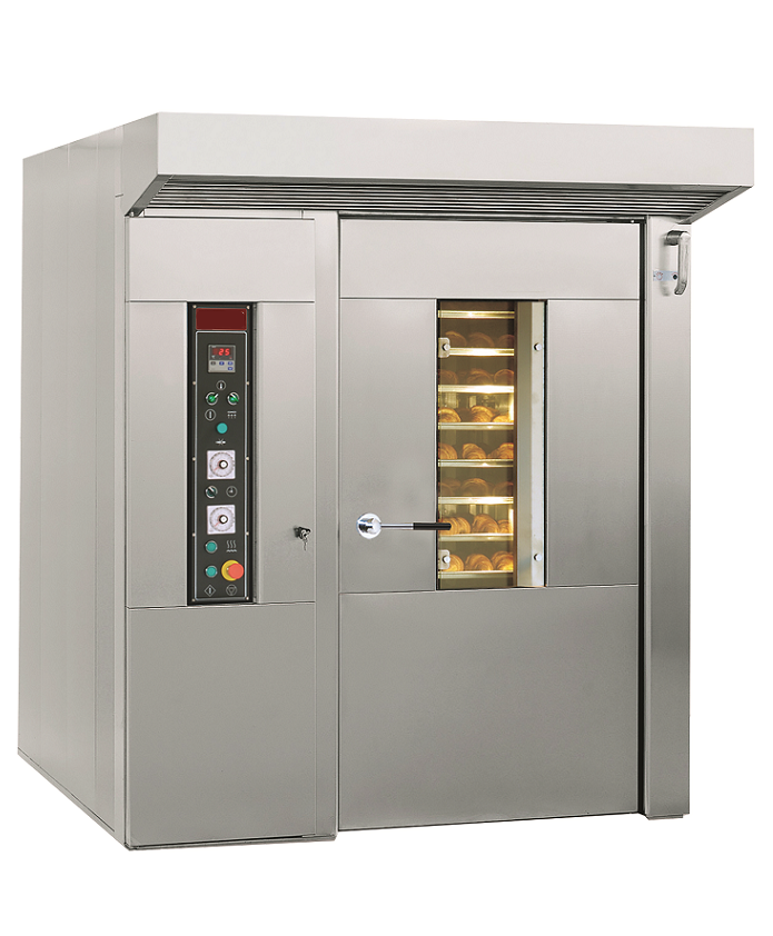 Four rotatif à gaz avec chambre de combustion latérale - 15 à 18 niveaux - Formats 450x650mm à 600x800mm - Référence FRM/4G-F_1