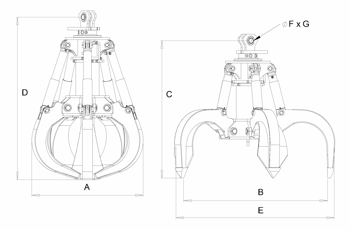 Le grappin à vérin verticaux le plus robuste serie pv idrobenne_1