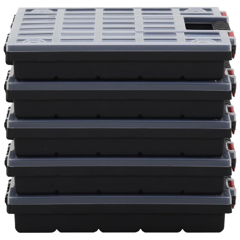 Vidaxl boîtes d'assortiment 5 pcs 40x30x5 cm polypropylène 152095_1