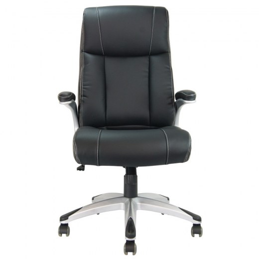 Fauteuil de bureau pied chrome Jupiter - Simili cuir noir - Référence 6890 SB W_1