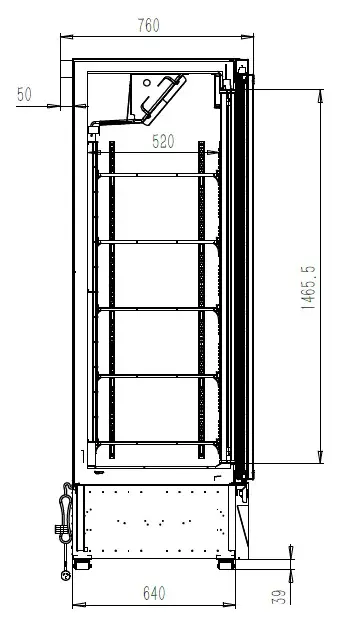 Vitrine réfrigérée négative murale avec groupe logé adaptée aux environnements exigeants - IDESIA_1
