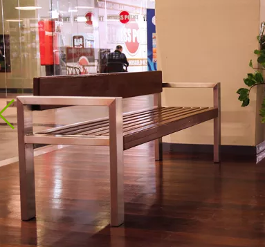 Banc public Latis - 55kg - bois exotique ou épicéa - structure inox ou acier peint - 196cm_1