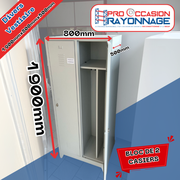 Casiers pour vestiaire en bloc de 2_1