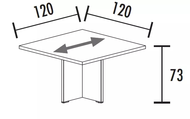 Table de réunion carrée 8 personnes 120 x 120 cm So Cadix_1
