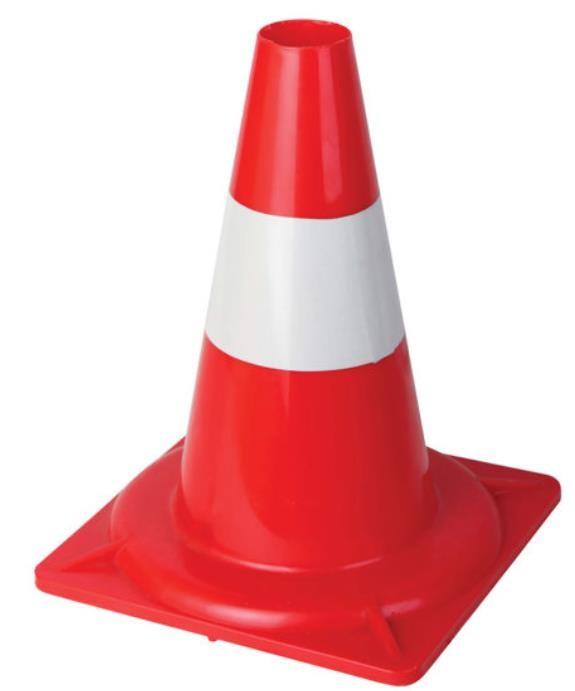 Cône de signalisation - Polyéthylène - Bande réfléchissante haute luminosité - 30cm et 50cm_1